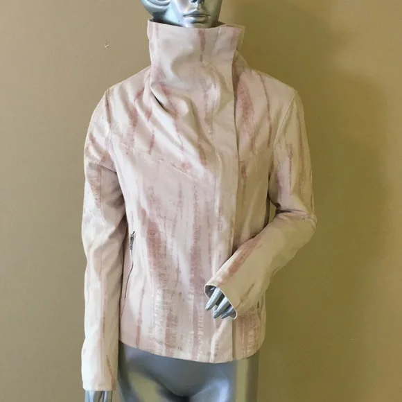 Blank NYC Cream tie-dye faux suede drape front jacket - Picture 7 of 16